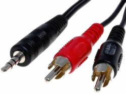 BQC-JPS2RP-0120 AUX įėjimo laidas, 3.5 mm kištukas-2 RCA kištukai 