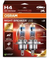 Osram lemputės Night Breaker Laser,+220%, H4, 60/55W, DUO 64193NB2 