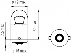 Bosma lemputė BA15s, 12V, 10W,  R10W LL 