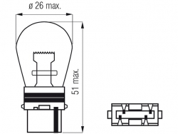 Bosma lemputė S25d, 32CP, P27W 