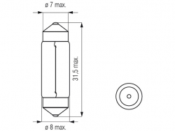 Bosma lemputė SV7 8X31, 5W 