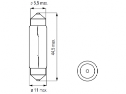 Bosma lemputė SV8.5, 10W 11X44 