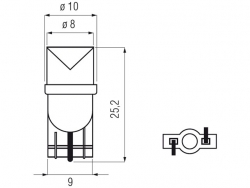 Bosma lemputė, LED  T10, wide viewing, balta 