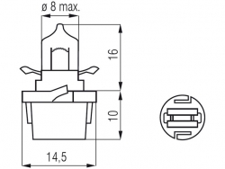Bosma lemputė B10D, 3W, halogen 