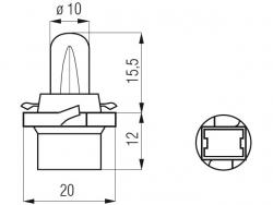 Bosma lemputė B12.3D, 2W 