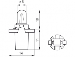 Bosma lemputė B8.7D, 2W 
