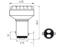 Bosma lemputė BAY15d, balta, šviesos diodai 