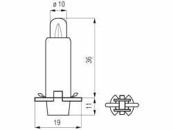 Bosma lemputė BX8.4D, 2W, BIG white 