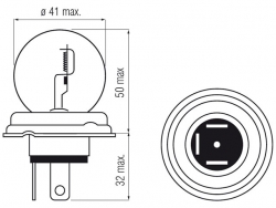 Bosma lemputė R2, 45/40W 