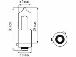 Bosma lemputė BAY9s, 21W, H21W, halogen 