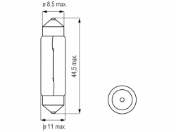 Bosma lemputė SV8.5, 10W, 11X44 