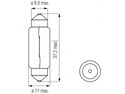 Bosma lemputė SV8.5,10W 10X36 
