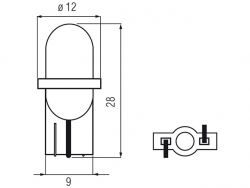 Bosma lemputė T10, MAT, mėlyna, šviesos diodai 