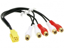 LAUNRC05, Jungtis auto. Mini ISO line out+ woofer (5 RCA) 