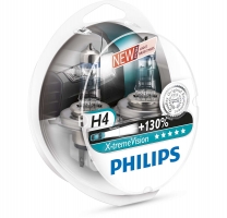 Philips lemputės X-Treme +130%,  H4, 60/55W, DUO 12342XV+S2 