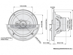 Pioneer, TS-A2013i 20cm 3-juostų automobiliniai garsiakalbiai 