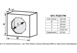 KENWOOD, KFC-PS2517W, 10" / 25 cm, 1300W  žemų dažnių garsiakalbis 