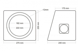 Korpusas žemu dažnių garsiakalbiui MDF, 8l, 20cm 